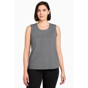 Choices Women's Sleeveless Textured Blouse Size Large - Gray Black